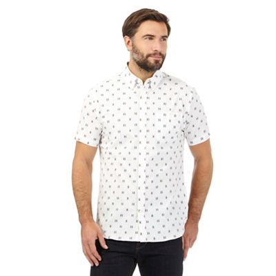 Hammond & Co. by Patrick Grant Big and tall white square print shirt